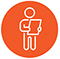 Advocate icon - person reading from page