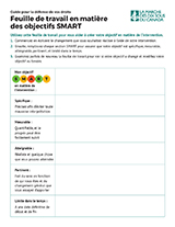 Feuille de travail en matière des objectifs SMART