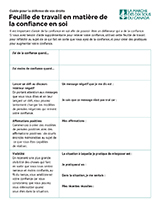 Feuille de travail en matière de la confiance en soi