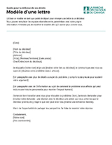 Modèle d’une lettre