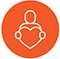 Resilience icon - person holding a heart