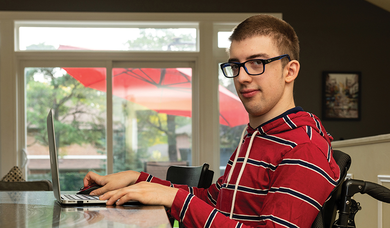 Young man using a laptop