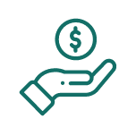 icon hand out with coin above