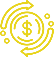 icon of coin with arrows circling it