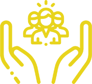 icon with hands open protecting people