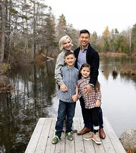 Harper family grouped together on a dock