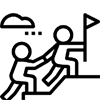 icon of guiding a person towards a goal