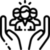 icon of a group supported within hands