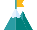 icon of mountain with flag on top