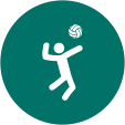 Person hitting a volleyball icon