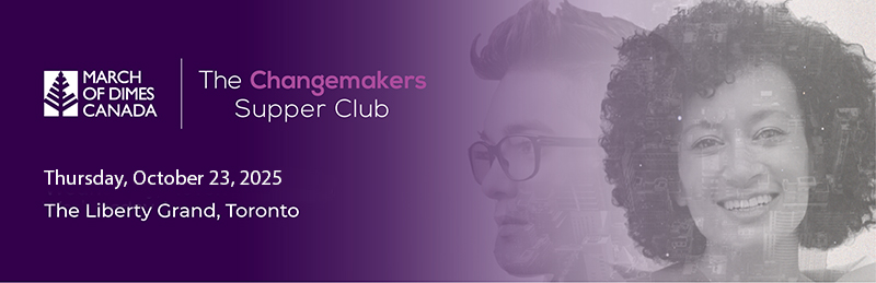 The Changemakers Supper Club: October 23, 2025, The Liberty Grand, Toronto (outlines of two faces against purple background)