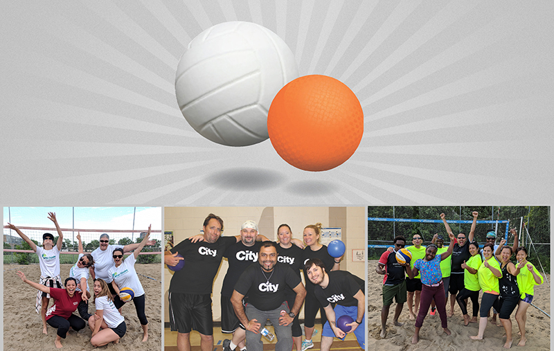 Volleyball and dodgeball players