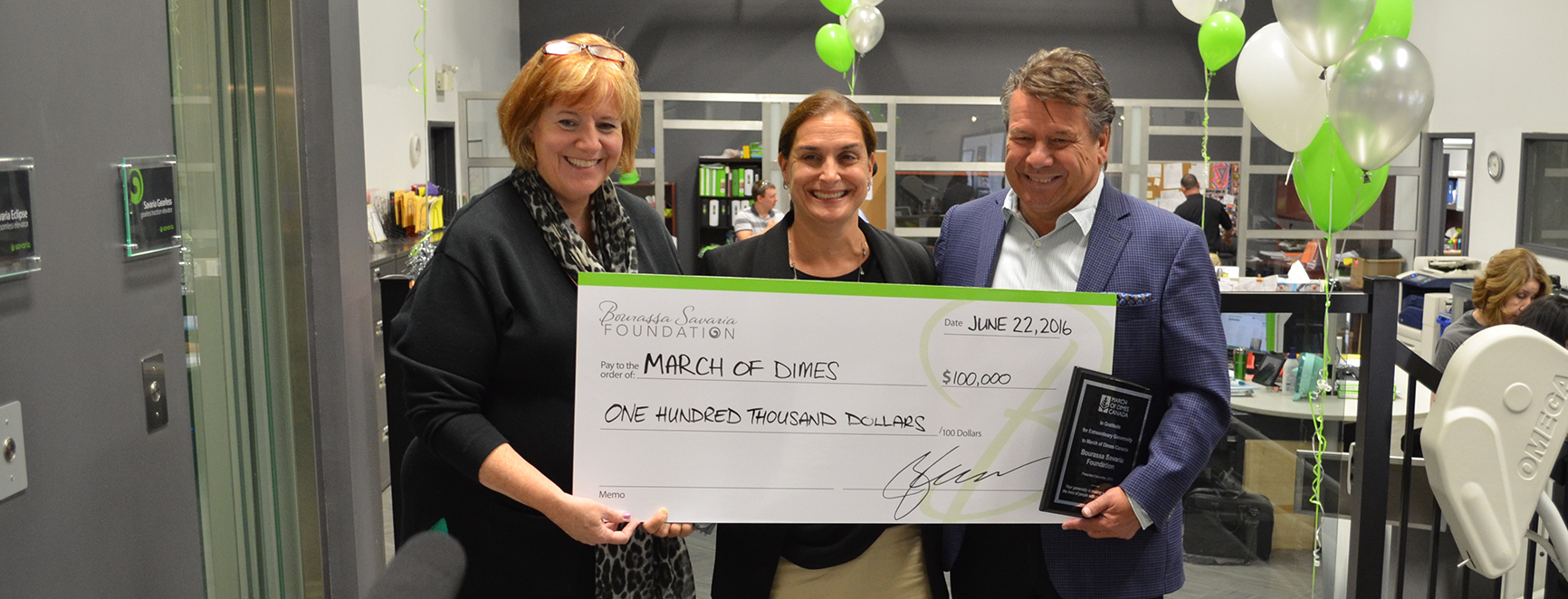 MODC Staff accepting donation cheque