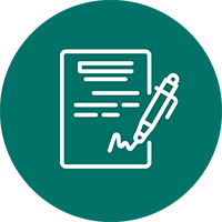 Signing document icon