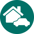 house with car icon