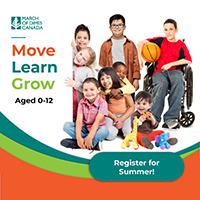 Move Learn Grow Summer program - group of smiling kids from toddlers to preteens