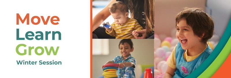 Move Learn Grow Winter Session - collage of smiling kids from toddler to preteens