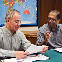 Two business men talking