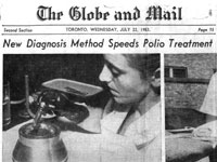 Newspaper of Polio Treatment from 1950s